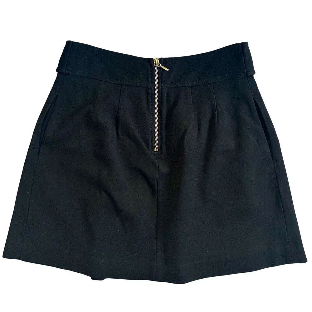 EXPRESS DESIGN STUDIO Black Pleated Button Detail A-Line Skirt‎ Size 0